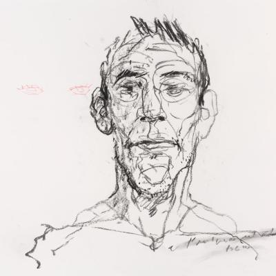 A. Rezki, "sans titre", technique mixte, 55x73 cm, 2017